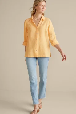 Soft Surroundings Addison Gauze Big Shirt- Tops