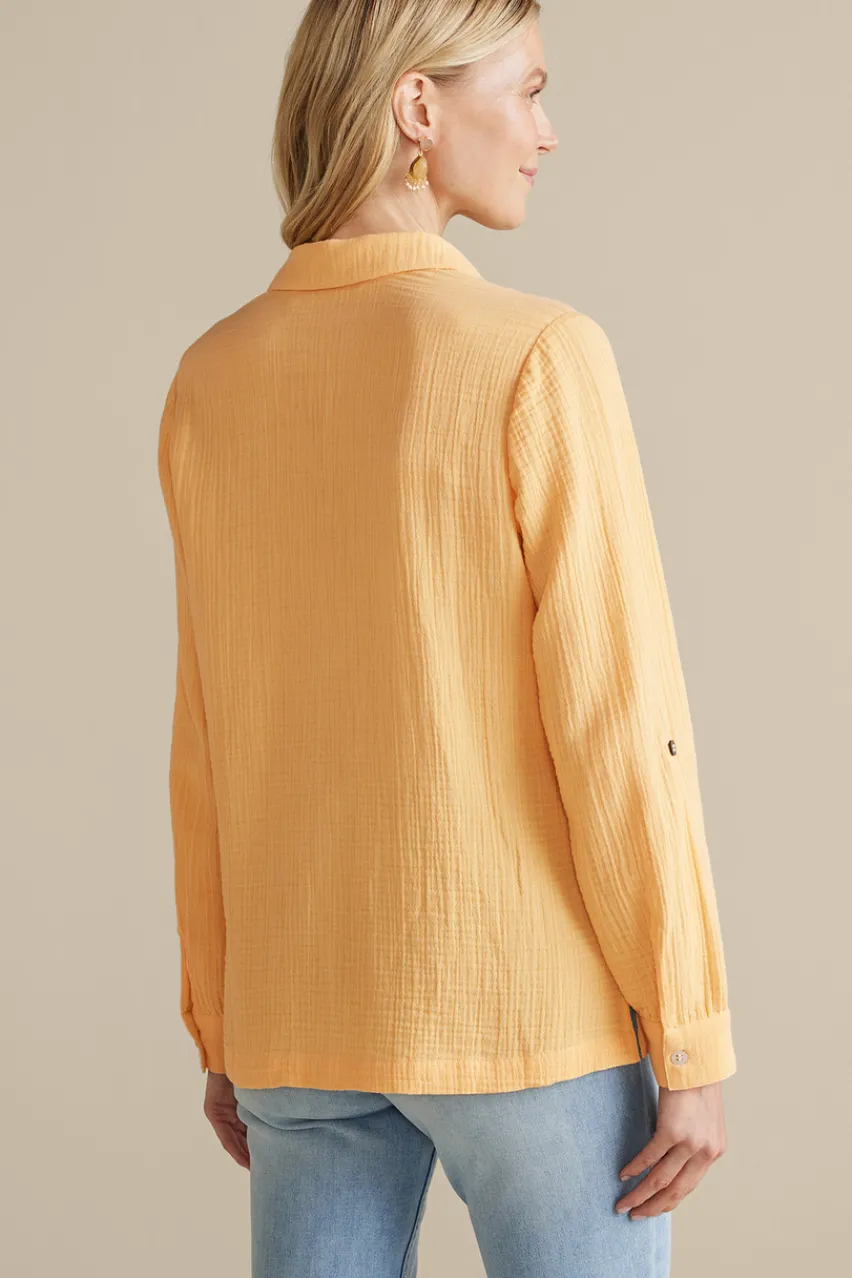 Soft Surroundings Addison Gauze Big Shirt- Tops
