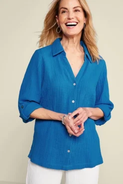 Soft Surroundings Addison Gauze Big Shirt- Tops