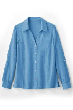 Soft Surroundings Addison Gauze Big Shirt- Tops