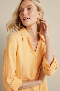 Soft Surroundings Addison Gauze Big Shirt- Tops