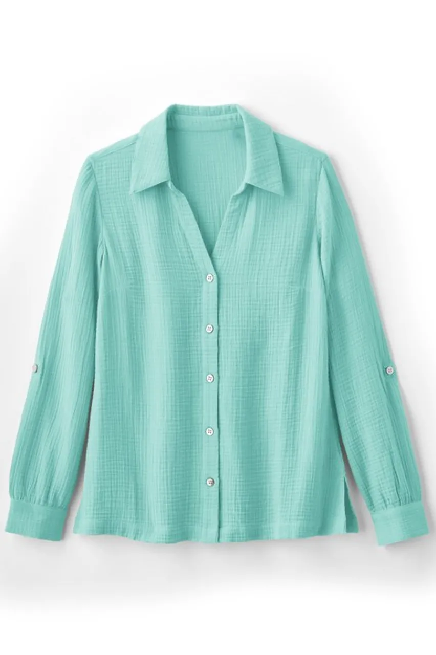 Soft Surroundings Addison Gauze Big Shirt- Tops