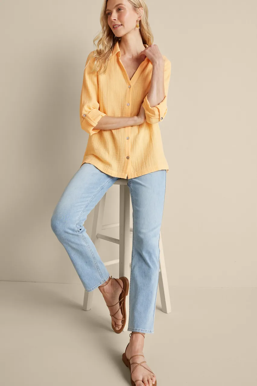 Soft Surroundings Addison Gauze Big Shirt- Tops