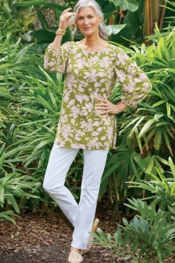 Soft Surroundings Ainsley Linen Blend Tunic- Tops|Tunics & Leggings
