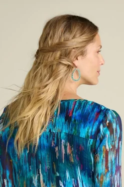 Soft Surroundings Alea Beaded Hoop Earrings- Jewelry|Earrings