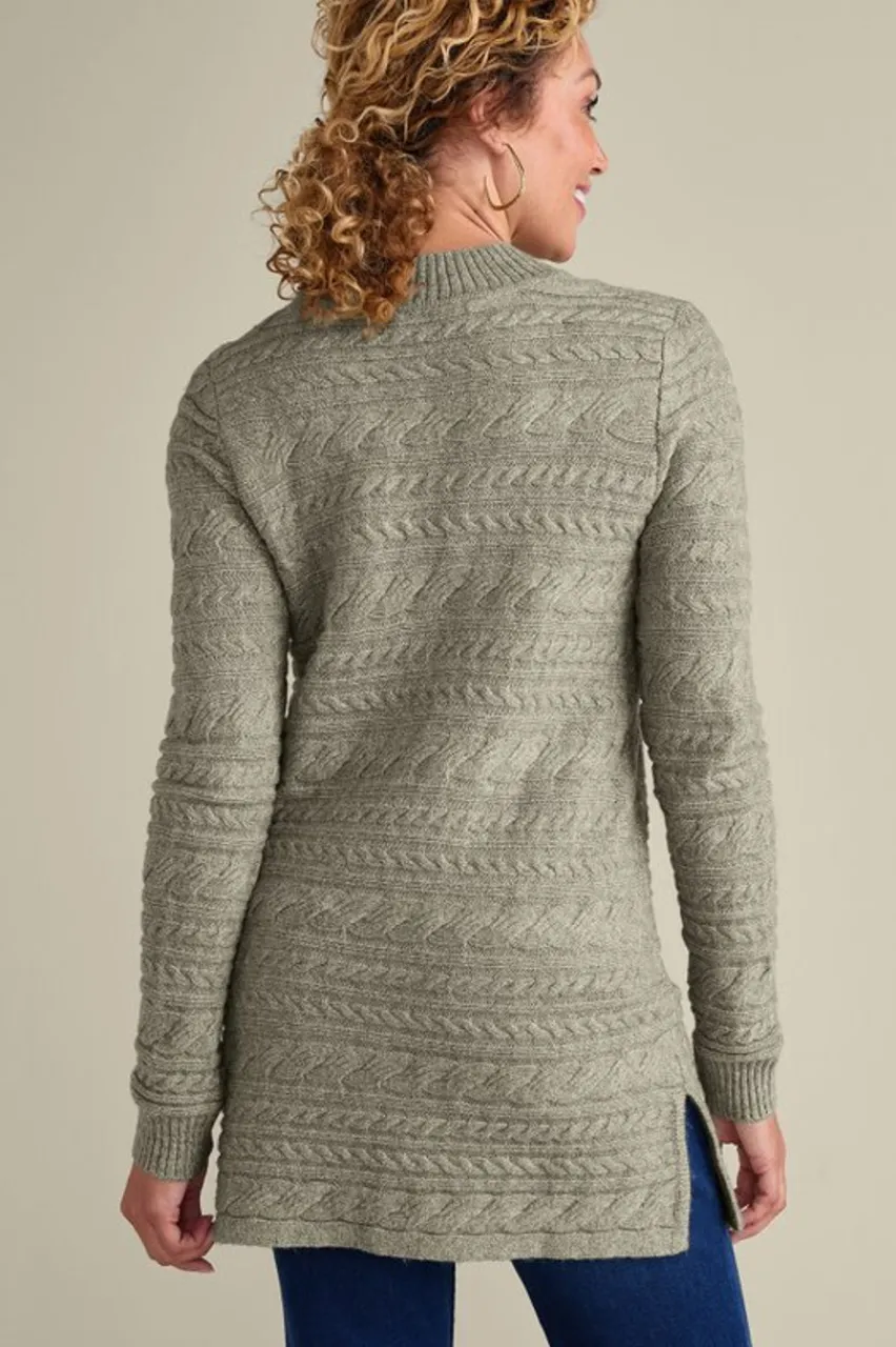 Soft Surroundings Alena Cable Sweater Tunic- Tops|Sweaters & Cardigans