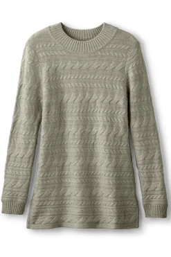 Soft Surroundings Alena Cable Sweater Tunic- Tops|Sweaters & Cardigans