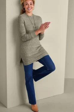 Soft Surroundings Alena Cable Sweater Tunic- Tops|Sweaters & Cardigans