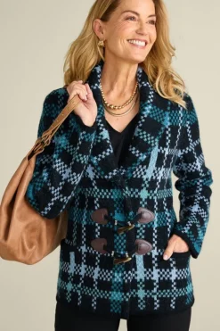 Soft Surroundings Alpine Plaid Sweater Coat- Tops|Sweaters & Cardigans