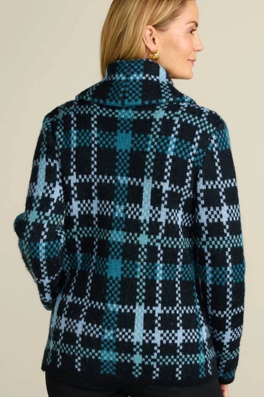 Soft Surroundings Alpine Plaid Sweater Coat- Tops|Sweaters & Cardigans
