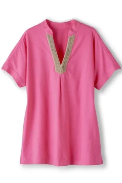 Soft Surroundings Annalise Linen Blend Tunic- Tops|Tunics & Leggings
