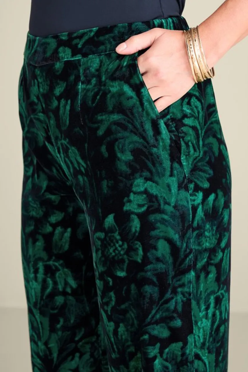 Soft Surroundings Aria Velvet Wide Leg Pants- Pants