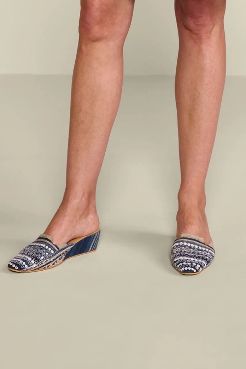 Soft Surroundings Arizona Stripe Wedge Slide- Shoes