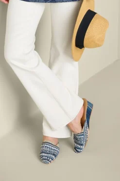 Soft Surroundings Arizona Stripe Wedge Slide- Shoes