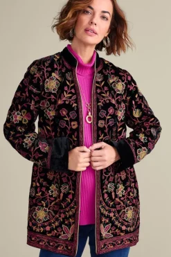 Soft Surroundings Astrid Velvet Jacket- Jackets & Coats