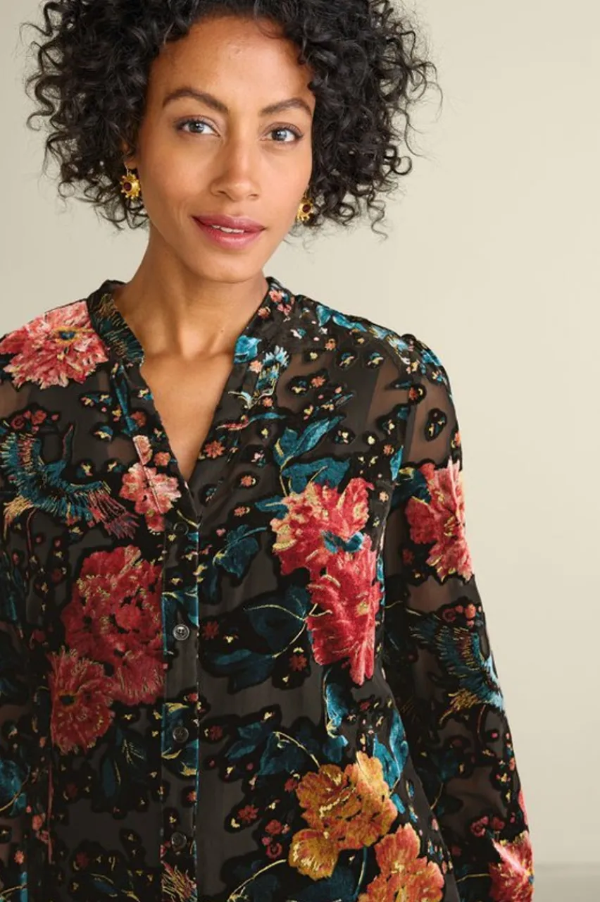 Soft Surroundings Autumn Velvet Tunic- Tops