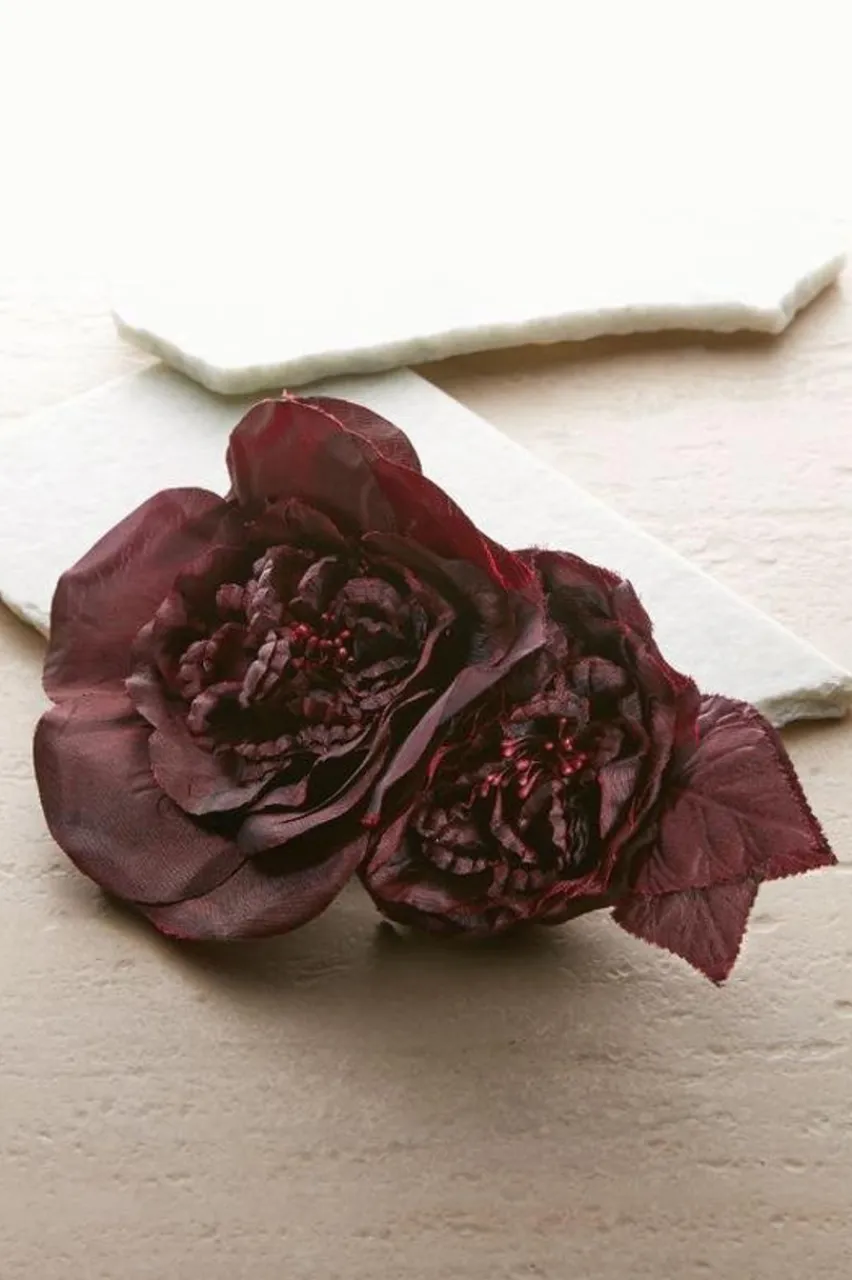 Soft Surroundings Bordeaux Blooms Pin- Jewelry
