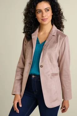 Soft Surroundings Breck Faux Suede Blazer- Toppers|Jackets & Coats