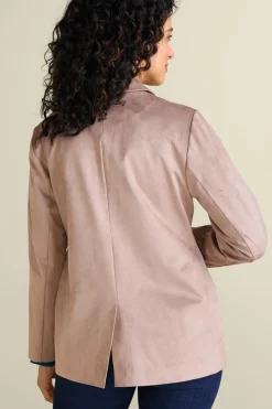 Soft Surroundings Breck Faux Suede Blazer- Toppers|Jackets & Coats
