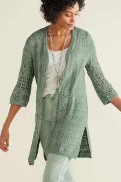 Soft Surroundings Calistoga Pointelle Cardigan- Tops|Sweaters & Cardigans