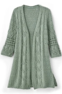 Soft Surroundings Calistoga Pointelle Cardigan- Tops|Sweaters & Cardigans