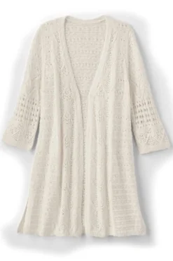 Soft Surroundings Calistoga Pointelle Cardigan- Tops|Sweaters & Cardigans