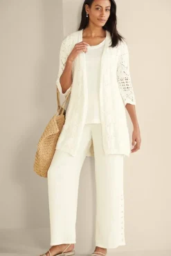 Soft Surroundings Calistoga Pointelle Cardigan- Tops|Sweaters & Cardigans