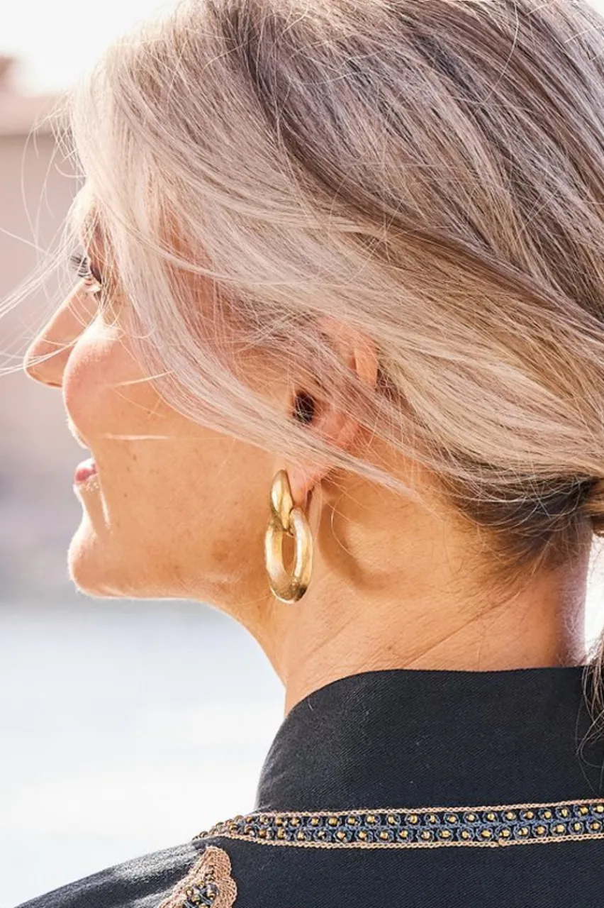 Soft Surroundings Cara Hammered Hoop Earrings- Jewelry|Earrings