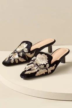 Soft Surroundings Carolina Embroidered Mule- Shoes