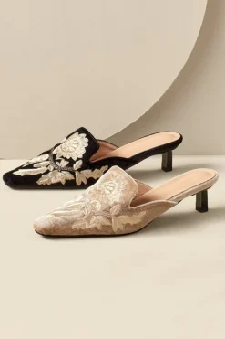 Soft Surroundings Carolina Embroidered Mule- Shoes