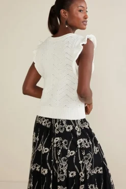Soft Surroundings Celina Flutter Sleeve Sweater- Tops|Sweaters & Cardigans