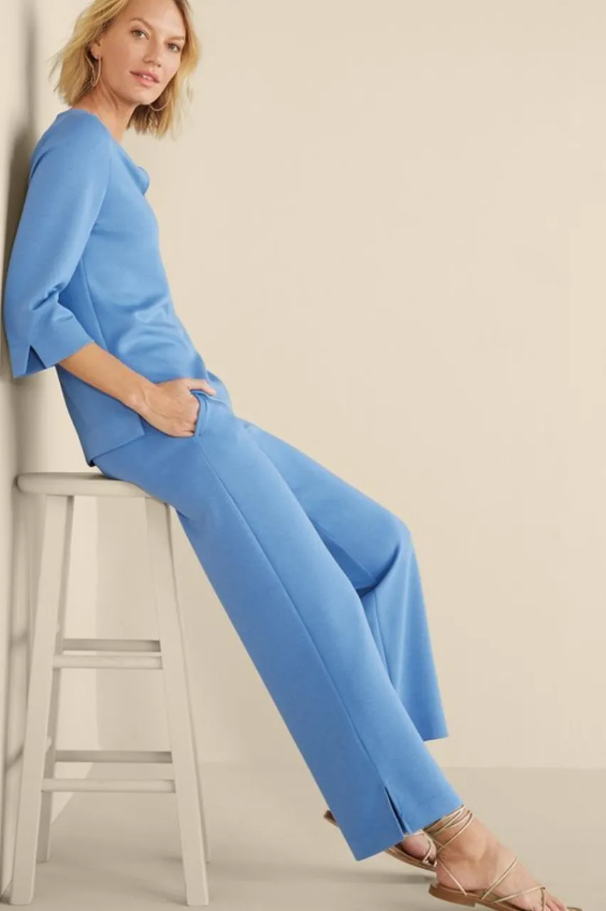 Soft Surroundings Ceri Knit Wide-Leg Pants- Pants