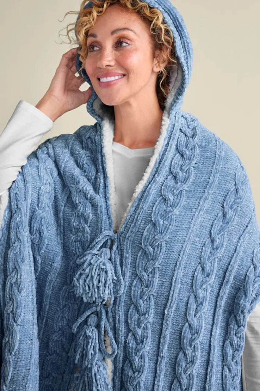 Soft Surroundings Chenille Sherpa Wearable Throw- Sleepwear & Lounge|Scarves & Wraps