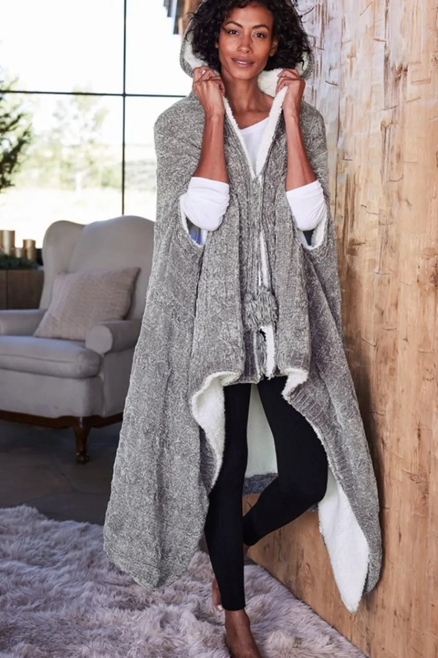 Soft Surroundings Chenille Sherpa Wearable Throw- Sleepwear & Lounge|Scarves & Wraps