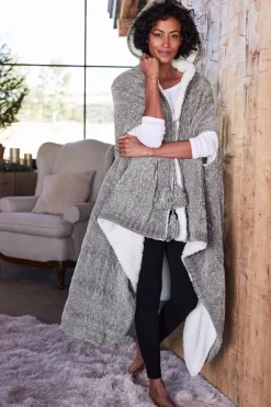 Soft Surroundings Chenille Sherpa Wearable Throw- Sleepwear & Lounge|Scarves & Wraps