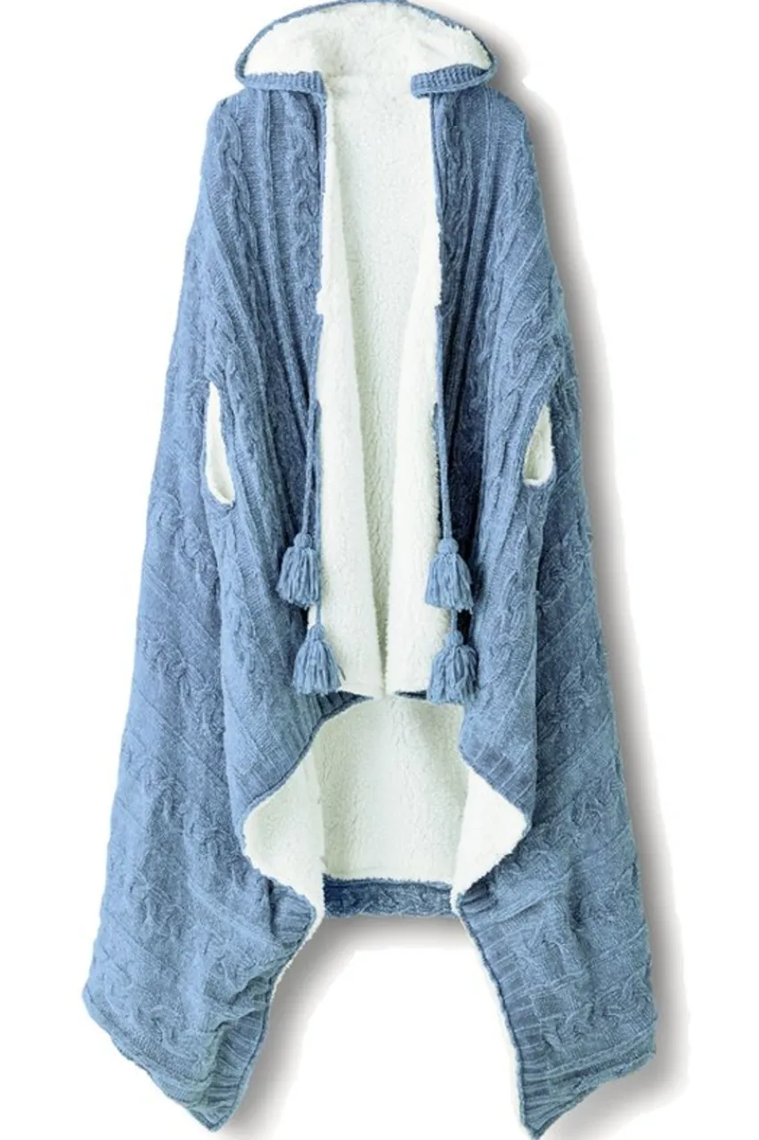 Soft Surroundings Chenille Sherpa Wearable Throw- Sleepwear & Lounge|Scarves & Wraps