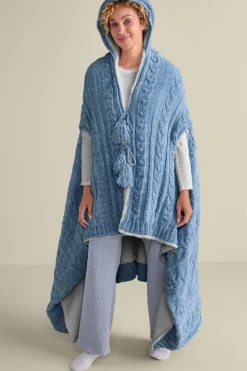 Soft Surroundings Chenille Sherpa Wearable Throw- Sleepwear & Lounge|Scarves & Wraps