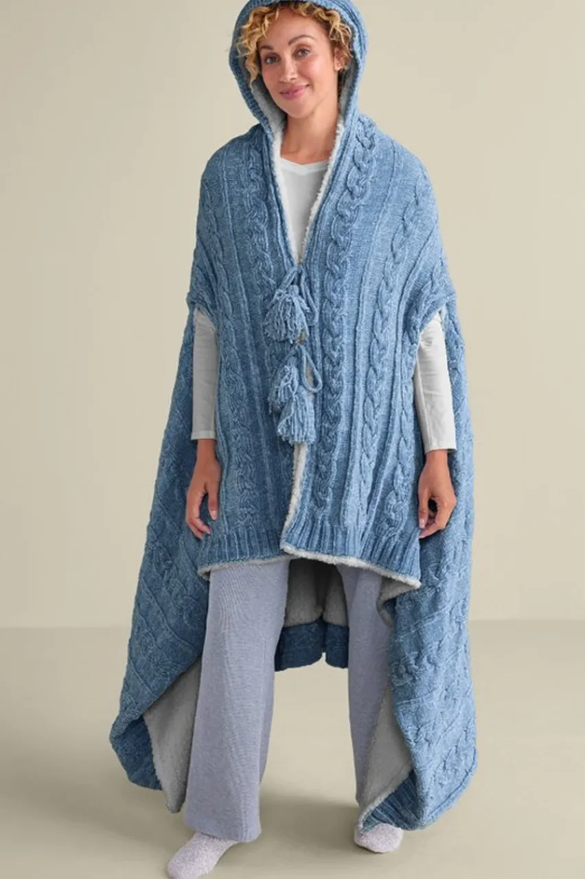 Soft Surroundings Chenille Sherpa Wearable Throw- Sleepwear & Lounge|Scarves & Wraps