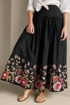 Soft Surroundings Cindi Embroidered Maxi Skirt- Skirts