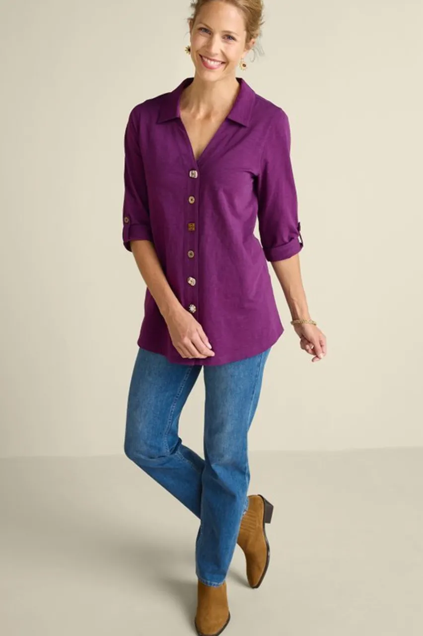 Soft Surroundings Danielle 3/4 Sleeve Tunic- Tops|Tunics & Leggings