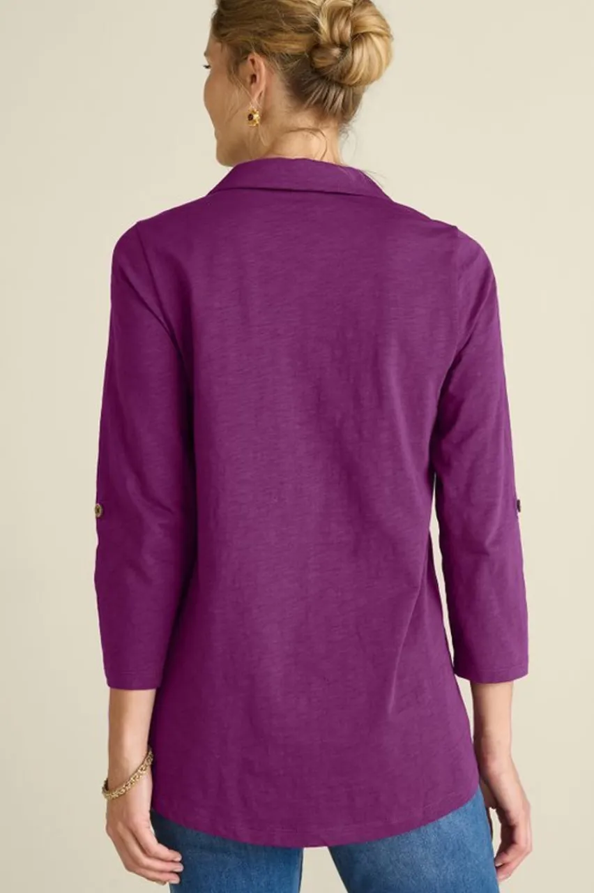 Soft Surroundings Danielle 3/4 Sleeve Tunic- Tops|Tunics & Leggings