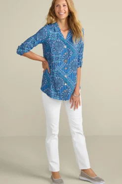 Soft Surroundings Danielle 3/4 Sleeve Tunic- Tops|Tunics & Leggings