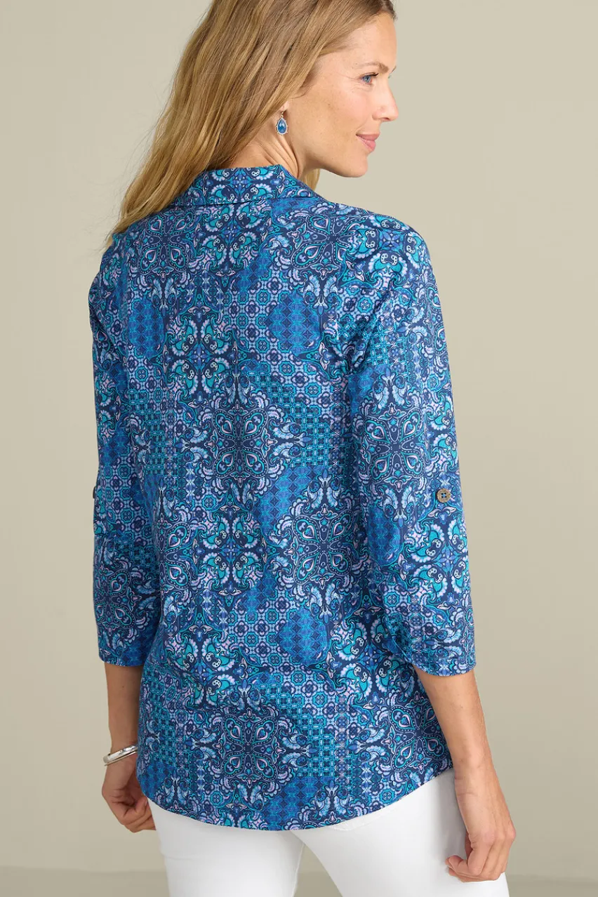 Soft Surroundings Danielle 3/4 Sleeve Tunic- Tops|Tunics & Leggings