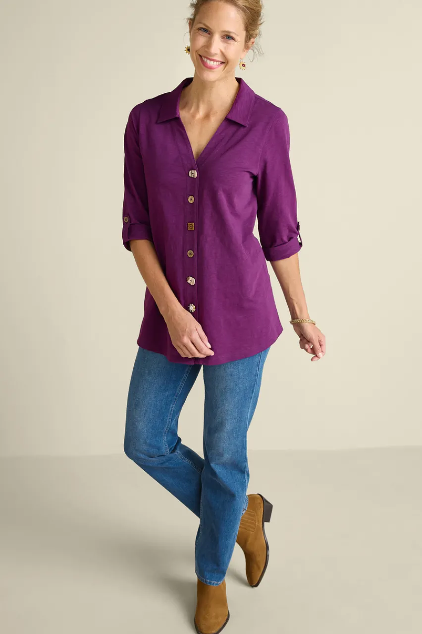 Soft Surroundings Danielle 3/4 Sleeve Tunic- Tops|Tunics & Leggings