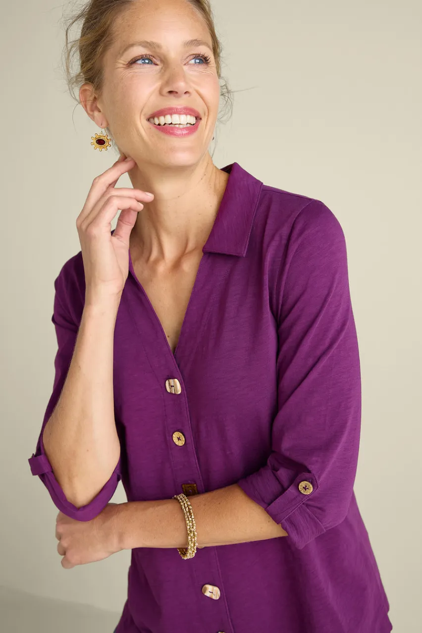 Soft Surroundings Danielle 3/4 Sleeve Tunic- Tops|Tunics & Leggings