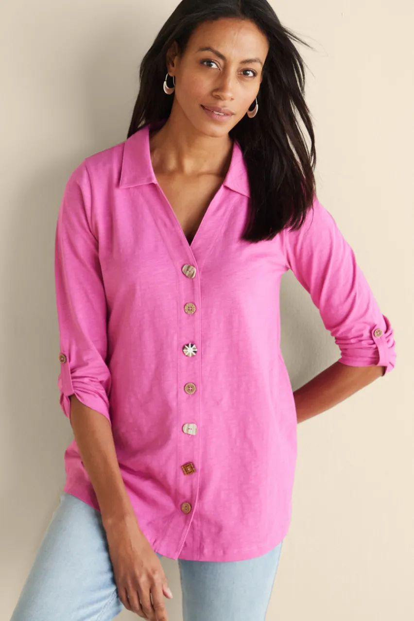 Soft Surroundings Danielle 3/4 Sleeve Tunic- Tops|Tunics & Leggings