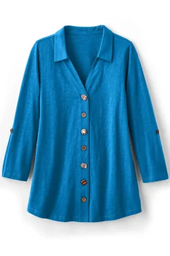 Soft Surroundings Danielle 3/4 Sleeve Tunic- Tops|Tunics & Leggings