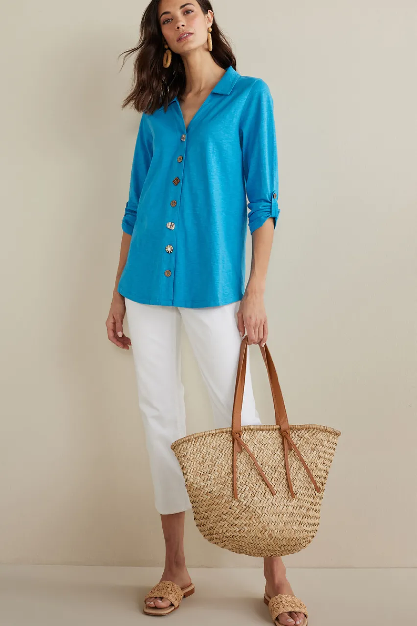 Soft Surroundings Danielle 3/4 Sleeve Tunic- Tops|Tunics & Leggings