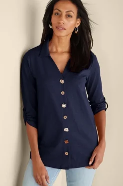 Soft Surroundings Danielle 3/4 Sleeve Tunic- Tops|Tunics & Leggings