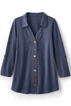 Soft Surroundings Danielle 3/4 Sleeve Tunic- Tops|Tunics & Leggings